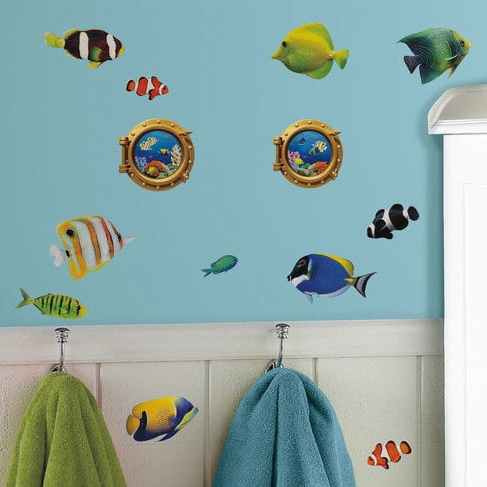 Roommates Fish W/3d Portals P&s Wall Decals - Walmart.com