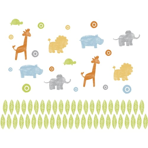 Roommates Kathy Davis Animals on Parade Peel and Stick Wall Decals