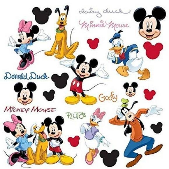 Roommates Mickey And Friends Peel & Stick Wall Decals - Mickey, Minnie, Donald, Goofy, Pluto Stickers