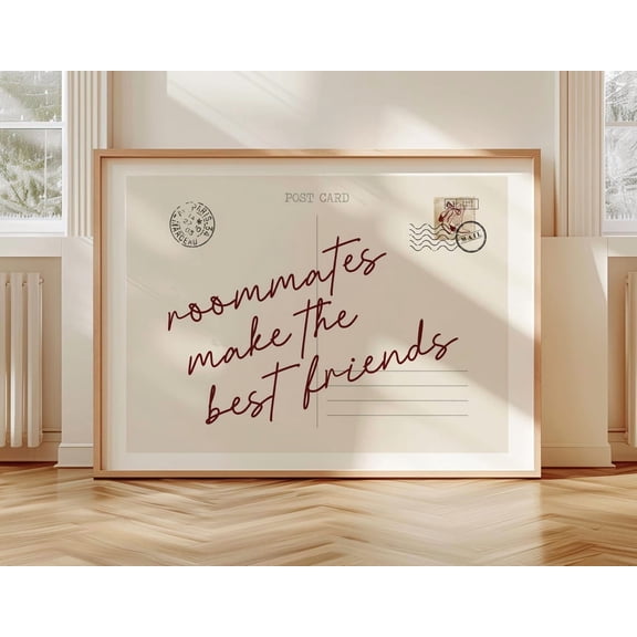 Roommates Postcard Art Trendy Horizontal Wall Apartment Dorm Aesthetic Decor Bedroom Design1 Unframed Paper Print