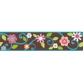 thumbnail image 1 of Roommates RMK1458BCS Scroll Floral Peel & Stick Border - Brown-Teal, 1 of 5