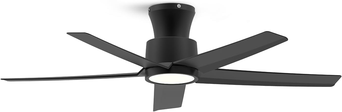 Roomratv 44 inch Ceiling Fans with Lights, Large Air Volume Ceiling Fans with Reversible Quiet DC Motor and Remote