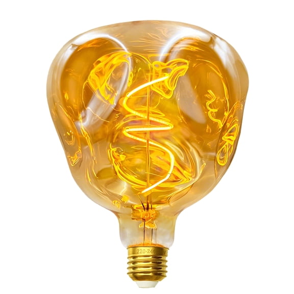 Roomrite LED Vintage Light Bulb, Edison Bulbs 4W (40W Equivalent) G40 Oversized Warm Light Bulbs 2700K 300LM E26 Base,Dimmable,Amber Glass
