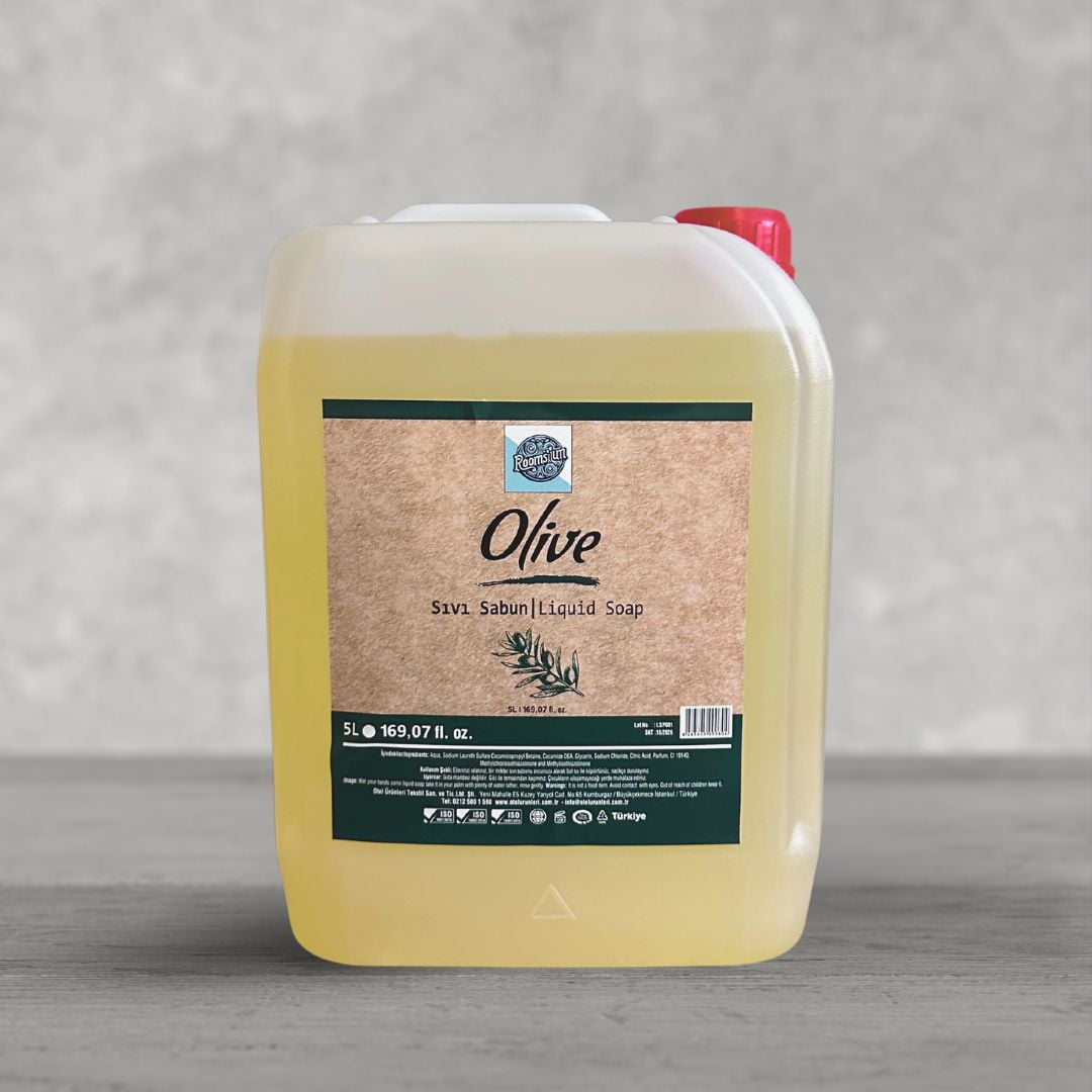 Roomsium Olive Liquid Hand Soap Refill, 1.3 Gallons (5 Liters) – Paraben-Free, Gentle, Moisturizing, Olive Blossom Scent