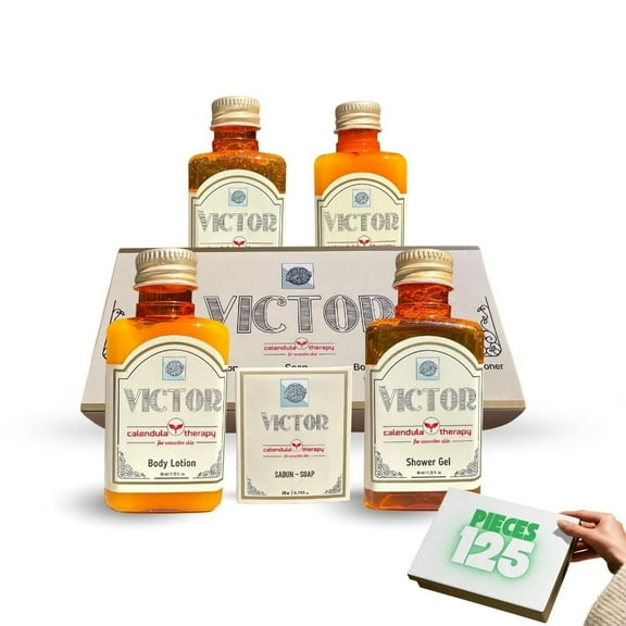 Roomsium Victor Goji Berry Scented Travel Size Toiletries Set, 125-Piece Bulk Amenities Pack, Turkey