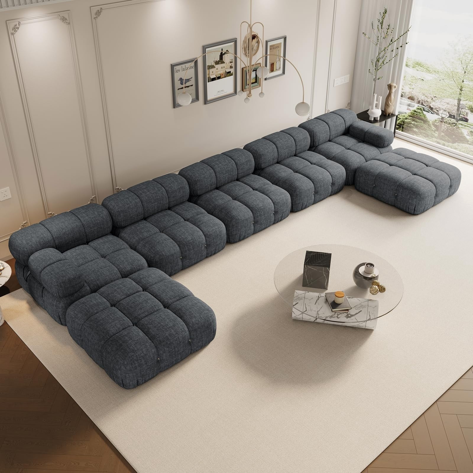 Roomy Homy Modular Sectional Couches for Living Room, U Shaped