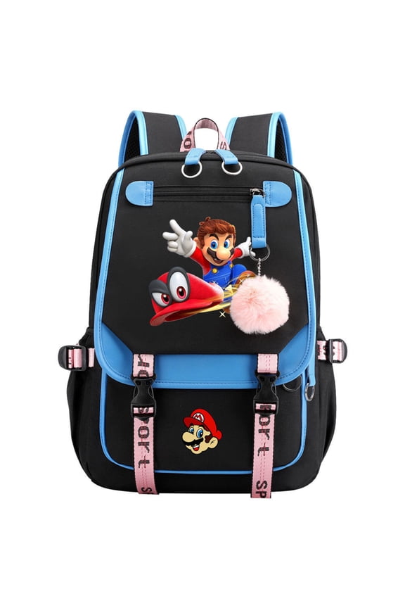Roomy Plumber Video Game Character Backpack – Large Capacity Super Brothers Movie Themed School Bag – Book Bag for Ultimate Back to School Gifts