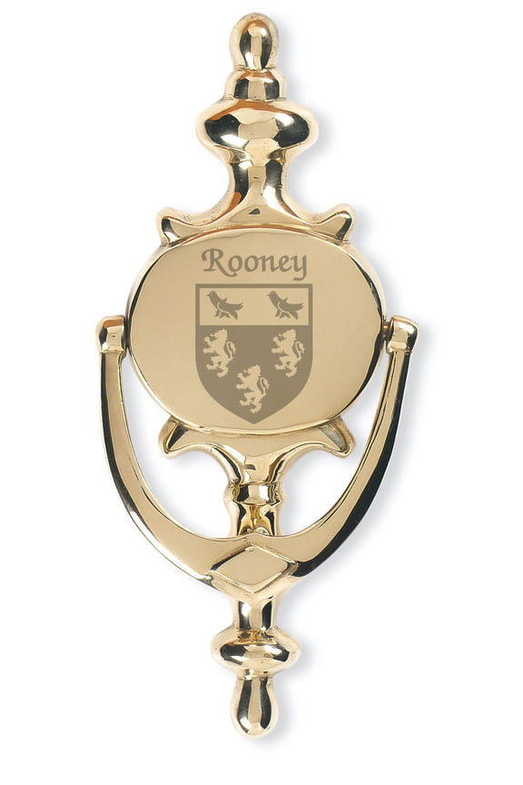 Rooney Irish Coat of Arms Brass Door Knocker