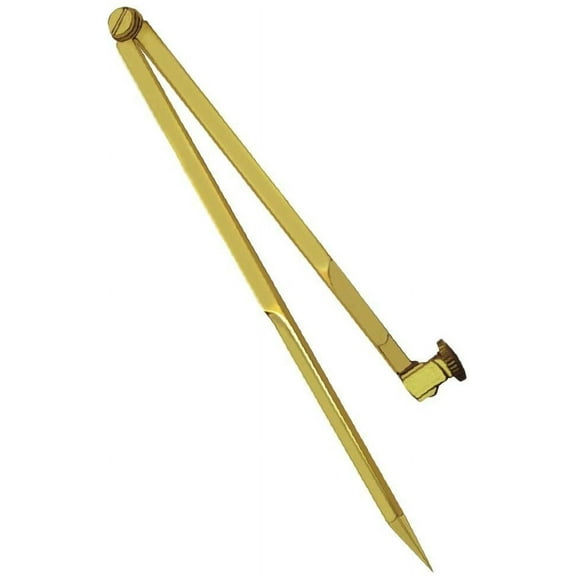 Roorkee Instruments (India) Antique Nautical Brass Navigation Compass Divider with Pencil Holder, Professional Woodwork Compass for Carpenter, Geometry Drafting Compass, Drawing Tool for Students