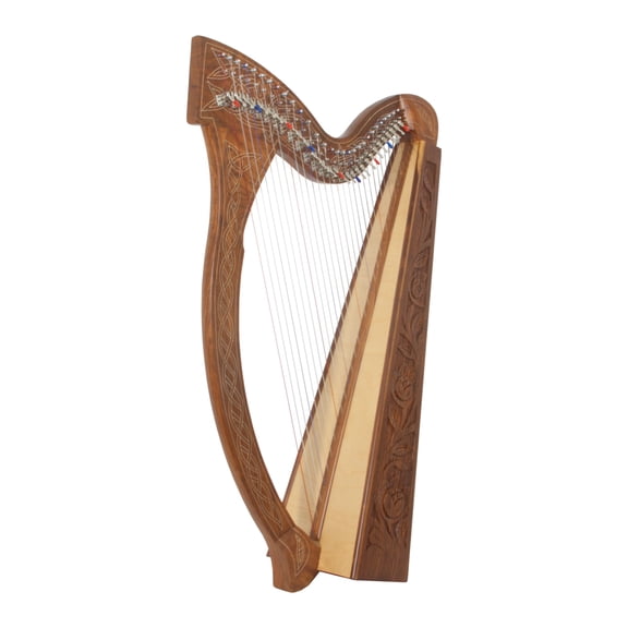 Roosebeck Minstrel Harp 29-String Chelby Levers Sheesham Thistle