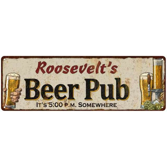 Roosevelt's Beer Pub Personalized Sign Man Cave Gift 8x24 Sign 108240053498
