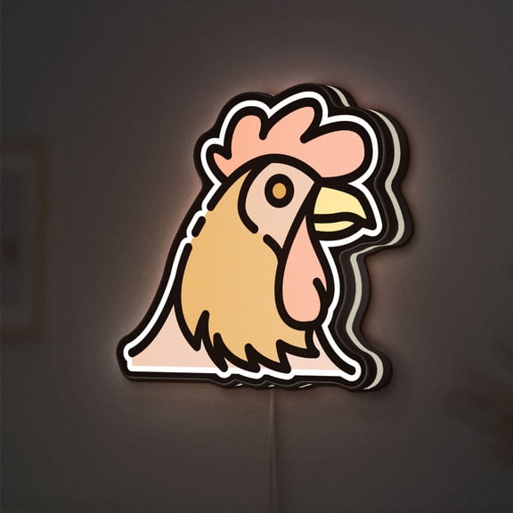 Rooster 3D Novelty Light Box, Cozy Country-Style Rustic Decor, Ideal, Ideal for Fans of Farm Life and Morning Inspiration (Height 8 inch, 20cm)