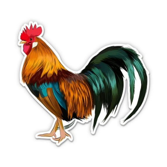 Rooster - 8" Vinyl Sticker - For Car Laptop I-Pad - Waterproof Decal