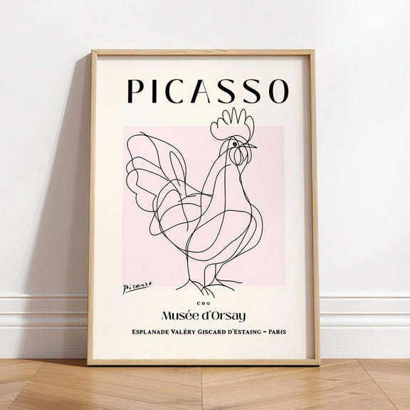 Rooster Art Print, Mid Century Poster, Chicken Lover Gift, Picasso Art, Minimalist Farm Wall Art Wall Art, Modern Wall Decor, 8x12 UNFRAMED