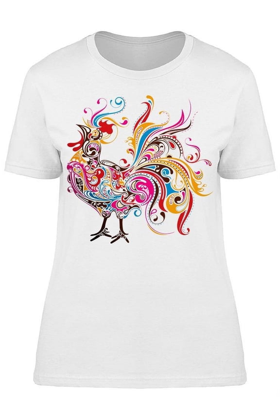 Rooster Art T-Shirt Women -Image by Shutterstock, Female 3X-Large