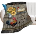 thumbnail image 1 of Rooster Blanket Chicken Hen Throw Blankets Plush Cozy Flannel Fleece Ultra Soft Fuzzy Farm Sunflower Party Blanket Animal Gifts for Girls Women Men Boy Kids Adult 50"X40", 1 of 6