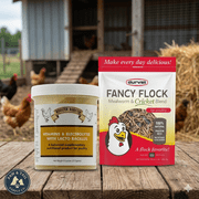 Rooster Booster Vitamins & Electrolytes + Fancy Flock Mealworm & Cricket Treats Poultry Wellness Bundle