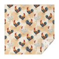 thumbnail image 1 of Rooster and Brushstroke Cream Pattern Square Tablecloth, Waterproof Wipeable Spillproof Washable Table Cover for Home Kitchen Party and Daily Decor 52"x52", 1 of 6