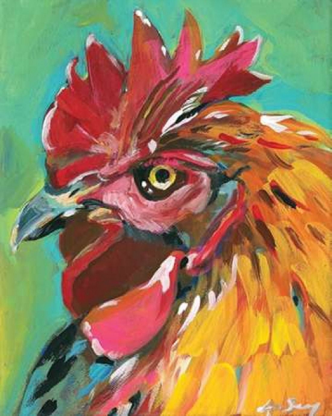 Rooster Canvas Art - Anne Seay (22 x 28)