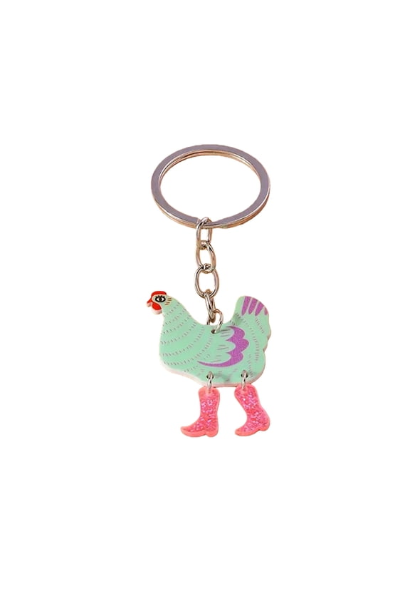 Rooster Chicken Keyring Pendant Women Girls Stylish Handbag Accessories for Everyday Use Holiday Present