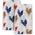 thumbnail image 1 of Rooster Chicken Kitchen Towel Set of 2 Soft Absorbent Decorative Hand Towels Farmhouse Kitchen Decor Tea Towels Farmhouse Dish Towels for Kitchen Drying Bathroom Holiday Home Decor 16"x24", 1 of 6