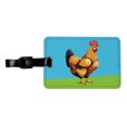 thumbnail image 1 of Rooster Chicken Profile Faux Leather Travel Luggage Tag, 1 of 7