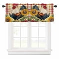thumbnail image 1 of Rooster Chicken Valances for Windows Sunflower Watercolor Art Vintage Farm Rod Pocket Curtain Valance Window Treatment Short Curtains for Kitchen Living Room, 42"x12", 1 of 5