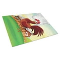 thumbnail image 1 of Rooster Chicken on the Run Glass Cutting Board Large, 1 of 2
