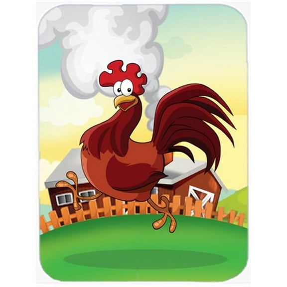 Rooster Chicken on the Run Mouse Pad - Hot Pad or Trivet