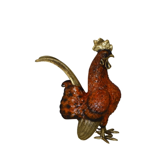 Nifao Rooster Cockerel bronze statue, Home Decor Sculpture, 9"L x 4"W x 11"H