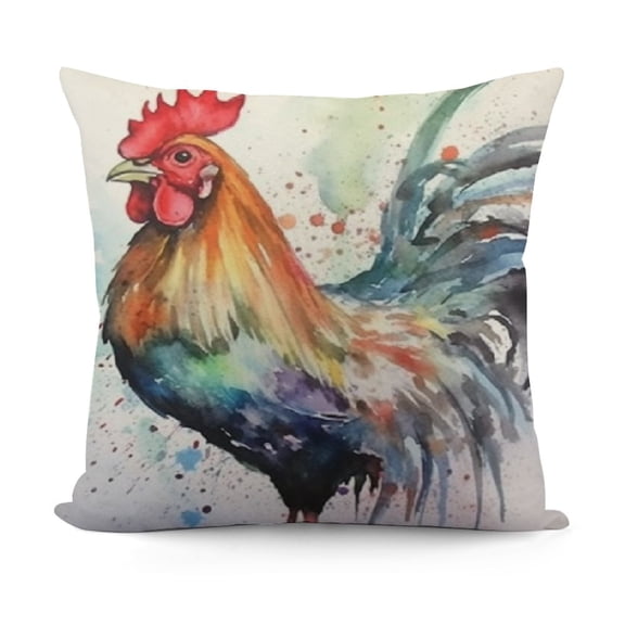 Rooster Coloful Chicken Decorative Throw Pillow Covers illows Case Square Cushion Cover Cases Pillowcase with Zipper Sofa Home Decor for Couch Bed Patio Car