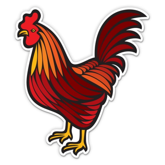 Rooster 5-Inch Vinyl Decal Sticker - Waterproof For Car, Laptop, IPad, Toolbox