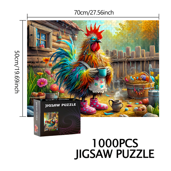 Rooster, Country 500pcs/1000pcs Puzzle Game - Gift - Family Interactive Game - DIY Puzzle - Home Decoration - Brain Challenge