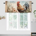 thumbnail image 1 of Rooster Curtain Valances for Kitchen Windows Farmhouse Animal Cock Stand on Rustic Wooden Privacy Decorative Rod Pocket Short Window Valance Curtains 54 by 18 in, 1 Panel, 1 of 6