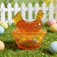 thumbnail image 1 of Rooster Decor Glass Candy Dish with Lid - Vintage Hen on Nest Style Large Snack Bowl, Colorful Pedestal Sweets & Cookie Jar for Home, Kitchen, Office Tabletop Decor(Yellow), 1 of 6