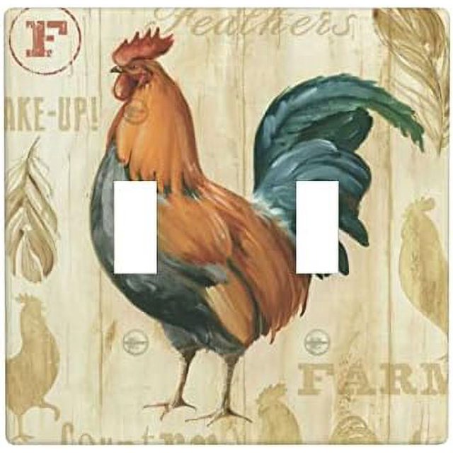 Rooster Duplex Outlet Light Switch Cover Decorative Wall Plate