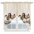 thumbnail image 1 of Rooster Farm Animal Country Kitchen Window Curtains, Swag Curtains Valance for Bedroom Living Room Bathroom, Chinese Style Plant Rod Pocket Window Treatment Curtain Block Drapes 2 Panels 28"x36", 1 of 9