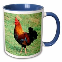 3drose, Rooster, Farm Animal - Na02 Dfr0048 - David R. Frazier, 15oz Two-tone Blue Mug