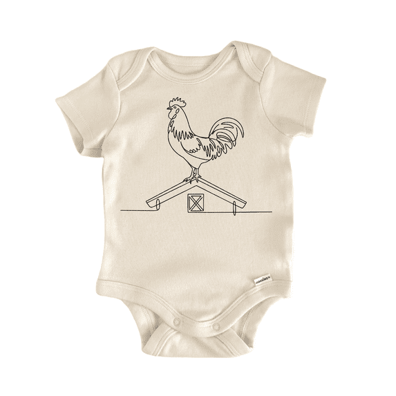 Rooster Farm Roof Line - Baby Bodysuit