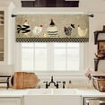thumbnail image 1 of Rooster Farmhouse Kitchen Curtain Valance 54W x 18H Rod Pocket Rustic Farm Chicken Rural Country Plaid Window Treatment for Living Room Bedroom Bathroom Laundry, 1 of 6