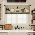 thumbnail image 1 of Rooster Farmhouse Kitchen Curtain Valance 54W x 18H Rod Pocket Rustic Farm Chicken Rural Country Plaid Window Treatment for Living Room Bedroom Bathroom Laundry, 1 of 6