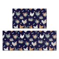 thumbnail image 1 of Rooster and Floral Navy Pattern Anti Fatigue Kitchen Rugs Set Of 2, Non Slip Washable Decorative Floor Mats for Kitchen Sink Laundry, 17"x30" and 17"x47", 1 of 6