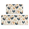 thumbnail image 1 of Rooster and Flower White Pattern Anti Fatigue Kitchen Rugs Set Of 2, Non Slip Washable Decorative Floor Mats for Kitchen Sink Laundry, 17"x30" and 17"x47", 1 of 6