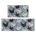 thumbnail image 1 of Rooster and Foliage Grey Pattern Anti Fatigue Kitchen Rugs Set Of 2, Non Slip Washable Decorative Floor Mats for Kitchen Sink Laundry, 17"x30" and 17"x47", 1 of 5