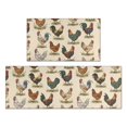 thumbnail image 1 of Rooster and Fowl Cream Pattern Anti Fatigue Kitchen Rugs Set Of 2, Non Slip Washable Decorative Floor Mats for Kitchen Sink Laundry, 17"x30" and 17"x47", 1 of 6