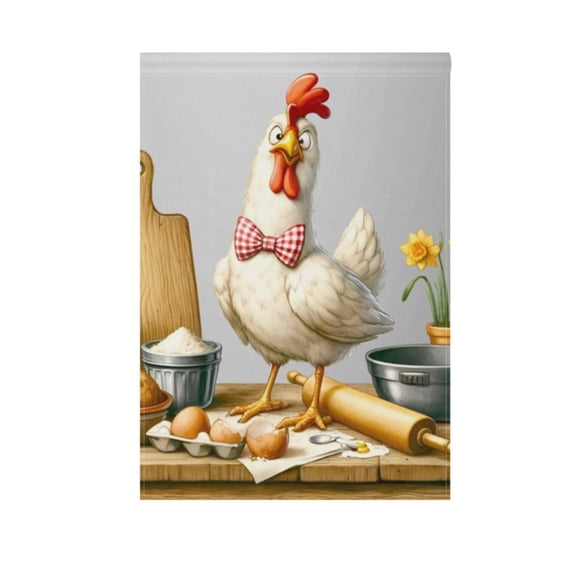 Rooster Funny Kitchen Garden Flag Double Sided 12 x 18/28 x 40 Inch Yard Flag Home Outdoor Yard Patio Lawn Decor