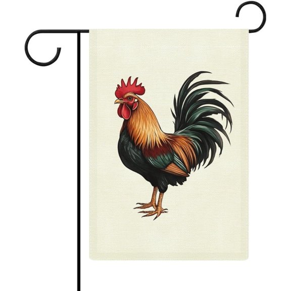 Rooster Garden Flag Double Sided 12 X 18 Inch Yard Flag, Small Flags for Outside Decorations