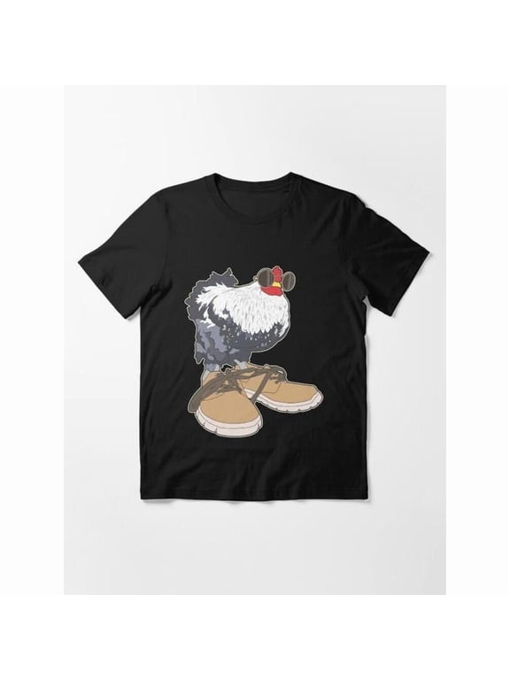 Rooster Graphic Tee T Shirt Top Chicken Drip Design Cotton Casual Short Sleeve Crew Neck Black S-5XL