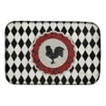 thumbnail image 1 of Rooster Harlequin Black & White Dish Drying Mat, 1 of 1