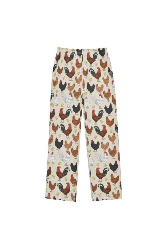 Rooster Hen Chicken Pajama Pants Soft and Lightweight Elastic Waistband Pajama Pants